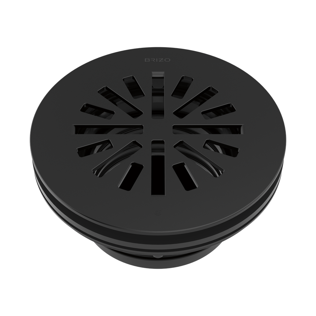 Brizo BT051414-BL Essential 4" Prefab Round Shower Drain Matte Black