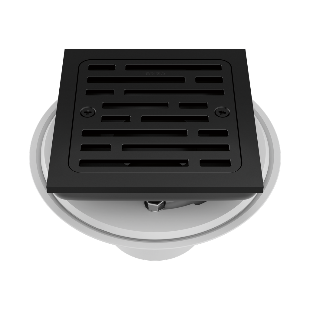 Brizo BT062415-BL Essential 4" Tile-In Square Shower Drain Matte Black