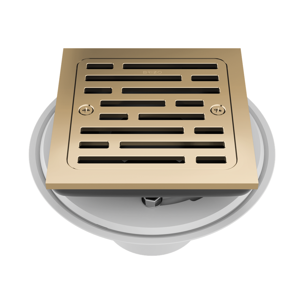 Brizo BT062415-PG Essential 4" Tile-In Square Shower Drain Brilliance Polished Gold