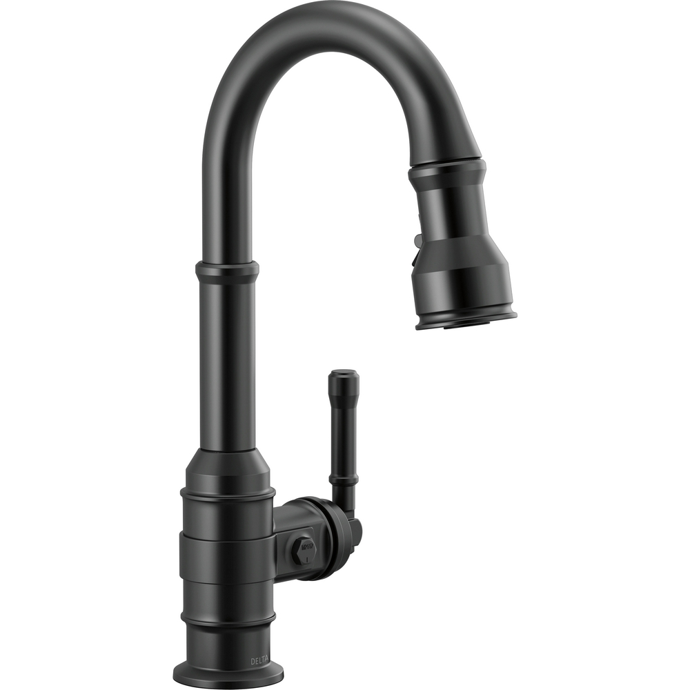 Delta 9990-BL-DST Broderick Pull-Down Bar Prep Faucet Matte Black