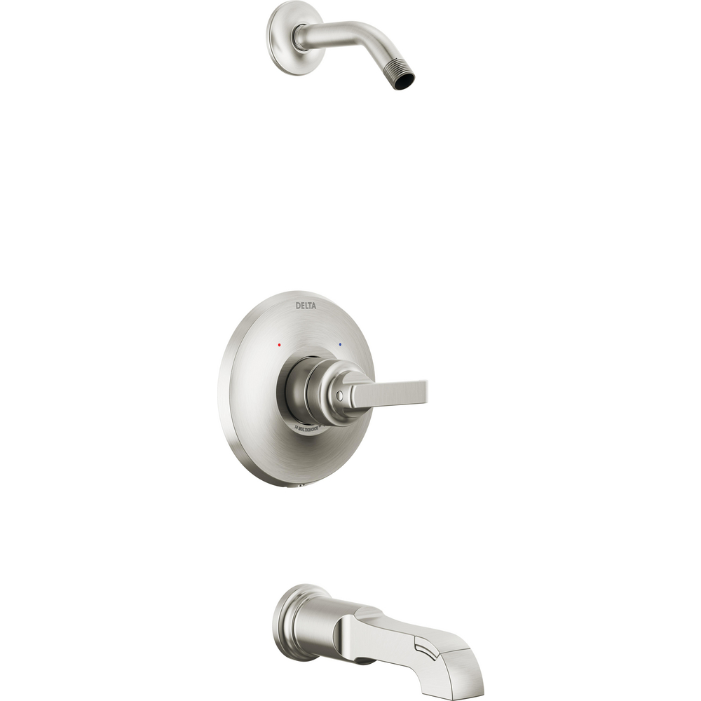 Delta T14489-SS-PR-LHD Tetra 14 Series Tub Shower Trim Less Head Lumicoat Stainless