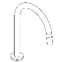 Kohler 1509815-VS Karbon Deck-mount Replacement Spout Kit Vibrant Stainless