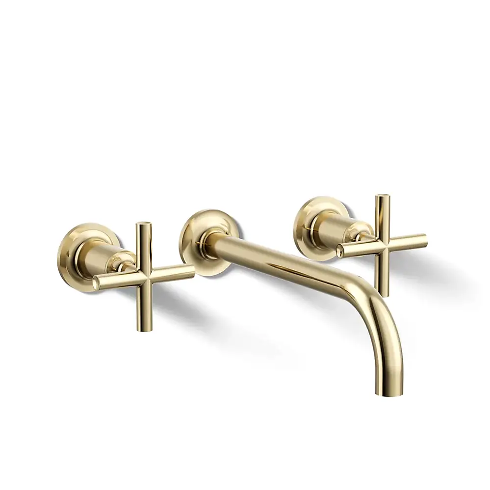 Kohler T14414-3-AF Purist Wall Mount Bathroom Faucet Trim Vibrant French Gold