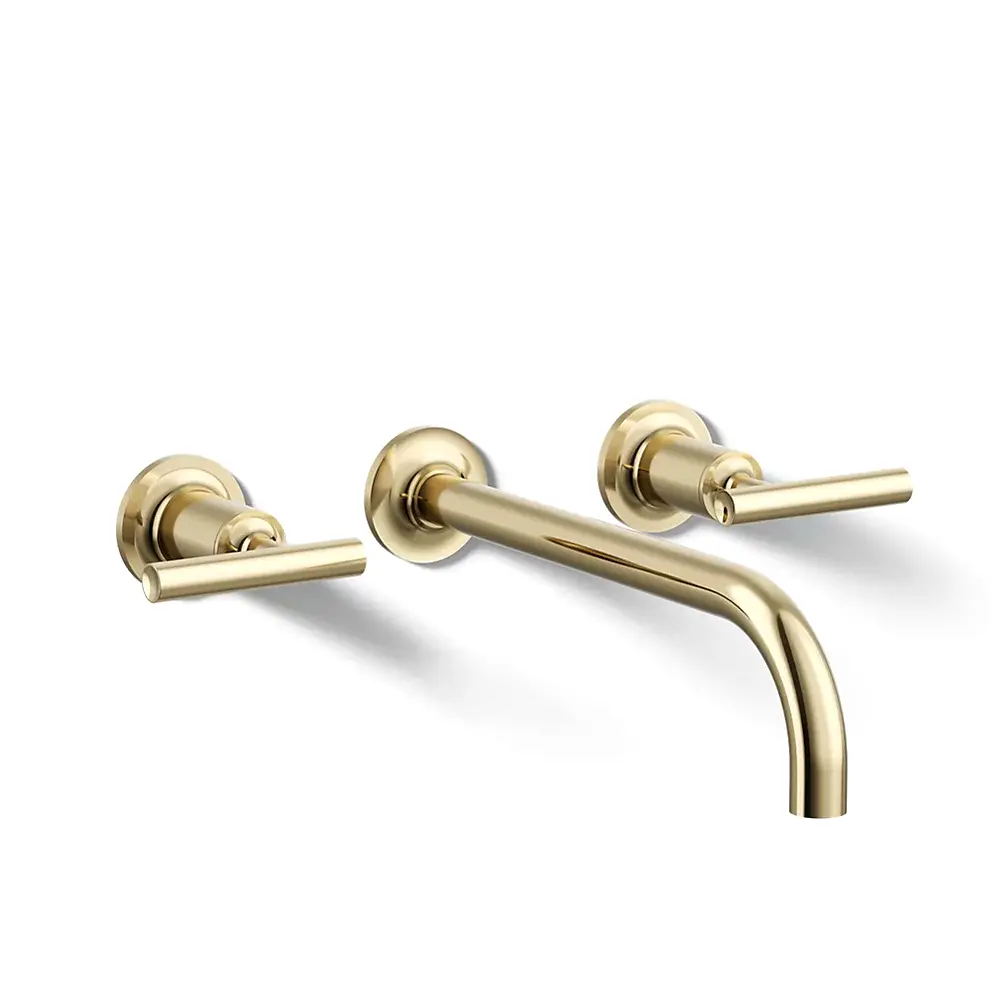 Kohler T14414-4-AF Purist Wall Mount Bathroom Faucet Trim Vibrant French Gold