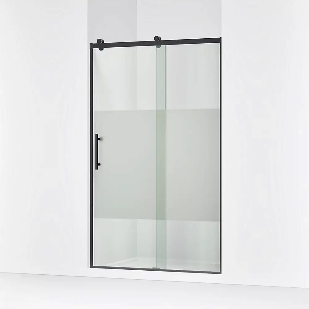 Kohler 702254-10G81-BL Rely 77" H Sliding Shower Glass Door Matte Black