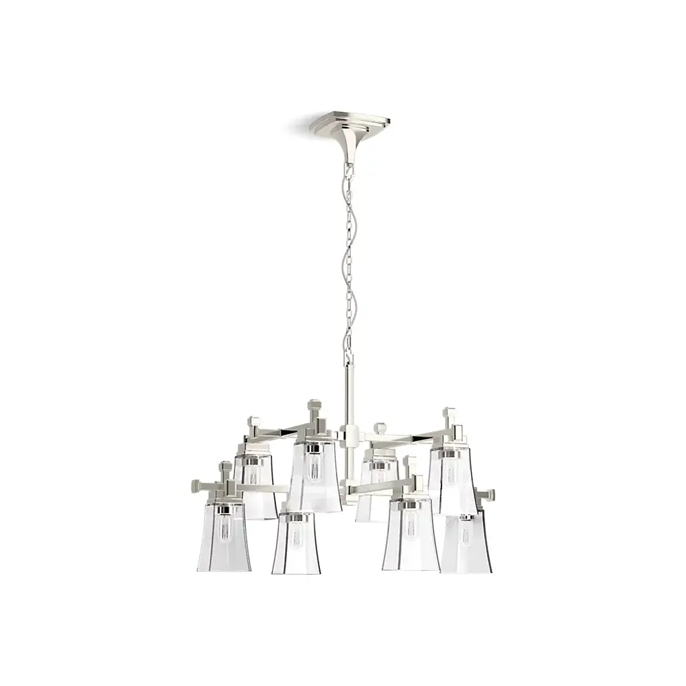Kohler 31759-CH08-SNL Riff 35" 8 Light Chandelier Polished Nickel