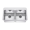 Franke LBD4408P-1-1 Double Sink With Ledge 18 Gauge Stainless Steel