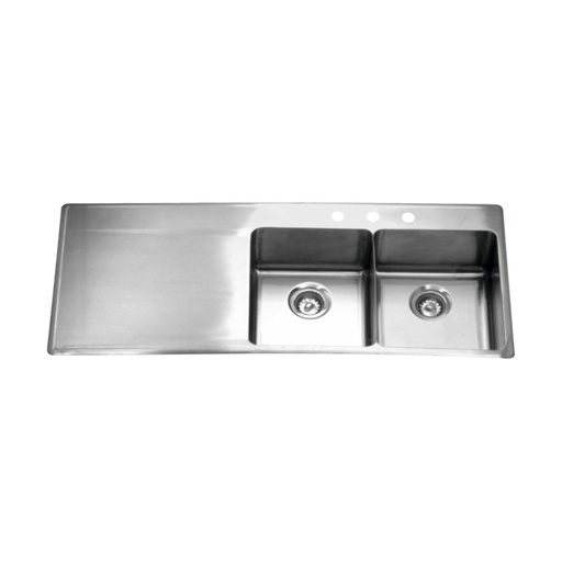 [FRA-LBDDBL6408P-1-3] Franke LBDDBL6408P-1-3 18 Gauge Drainboard Double Sink Stainless Steel