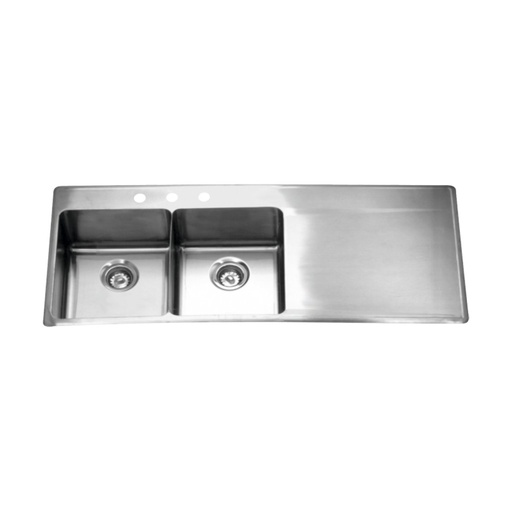 [FRA-LBDDBR6408P-1-1] Franke LBDDBR6408P-1-1 18 Gauge Drainboard Double Sink Stainless Steel