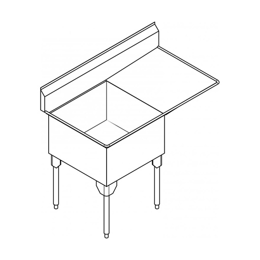 [FRA-SSL2418R-1-2] Franke SSL2418R-1-2 Service Series 14 Gauge Single Sink