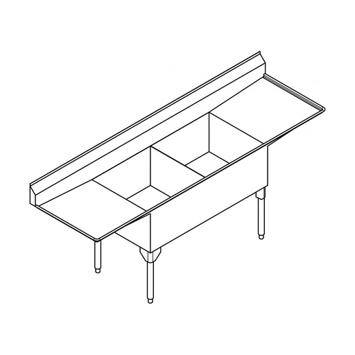 [FRA-SDL2436LR-1-2] Franke SDL2436LR-1-2 Service Series 14 Gauge Double Sink