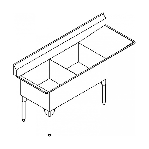 [FRA-SDL2448R-1] Franke SDL2448R-1 Service Series 14 Gauge Double Sink