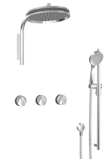 [BAR-PRO-3352-47-BV-NS] Baril PRO-3352-47-BV-NS Flora B47 Complete Thermostatic Shower Kit (Non-Shared Ports) White/Satin copper