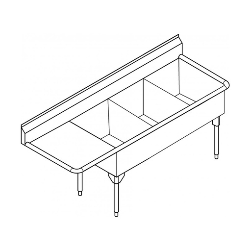 [FRA-STL2454L-1-2] Franke STL2454L-1-2 Service Series 14 Gauge Triple Sink