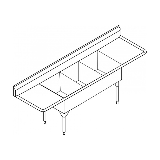 [FRA-STL2454LR-1-2] Franke STL2454LR-1-2 Service Series 14 Gauge Triple Sink