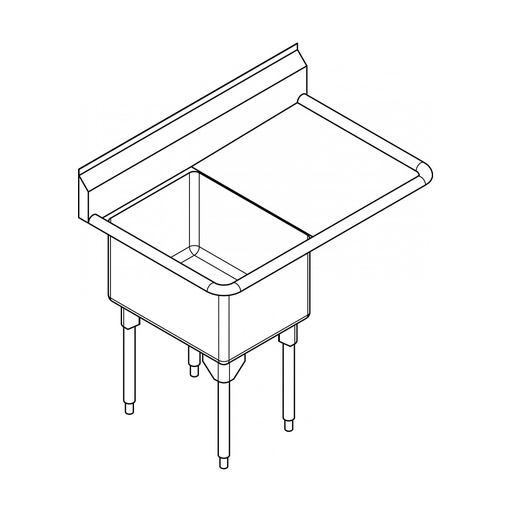 [FRA-RSL2424R-1] Franke RSL2424R-1 Restaurant Series 16 Gauge Single Sink