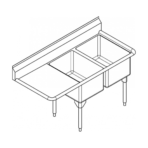 [FRA-RDL2436L-1] Franke RDL2436L-1 Restaurant Series 16 Gauge Double Sink