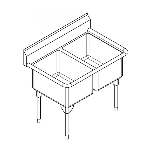 [FRA-RDL2436-1-2] Franke RDL2436-1-2 Restaurant Series 16 Gauge Double Sink