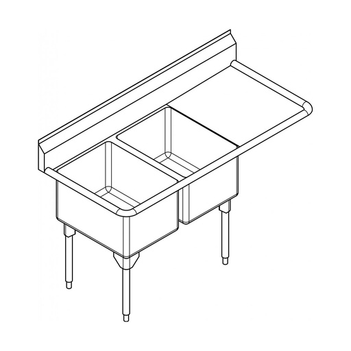 [FRA-RDL2436R-1-2] Franke RDL2436R-1-2 Restaurant Series 16 Gauge Double Sink