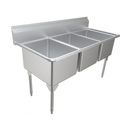 [FRA-RTL2454-1-2] Franke RTL2454-1-2 Restaurant Series 16 Gauge Triple Sink