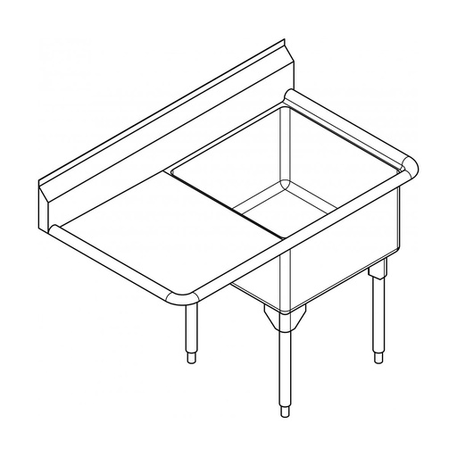 [FRA-WSL2418L-1-2] Franke WSL2418L-1-2 World Class Series 14 Gauge Single Sink