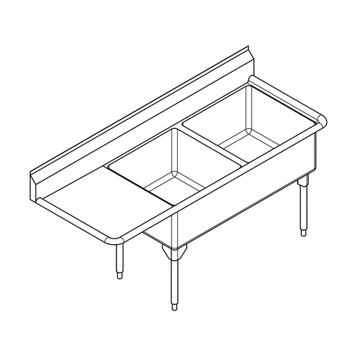 [FRA-WDL2448L-1-2] Franke WDL2448L-1-2 World Class Series 14 Gauge Double Sink