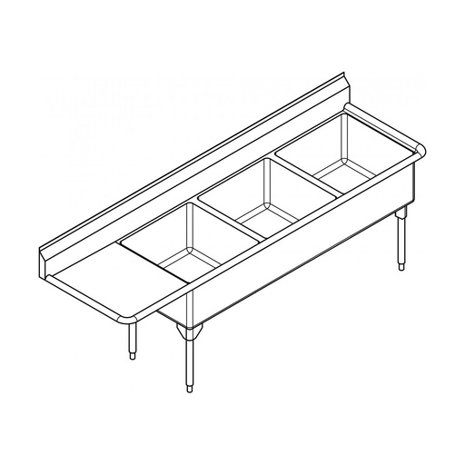 [FRA-WTL2472L-1] Franke WTL2472L-1 World Class Series 14 Gauge Triple Sink