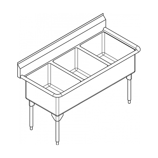 [FRA-WTL2472-1-2] Franke WTL2472-1-2 World Class Series 14 Gauge Triple Sink