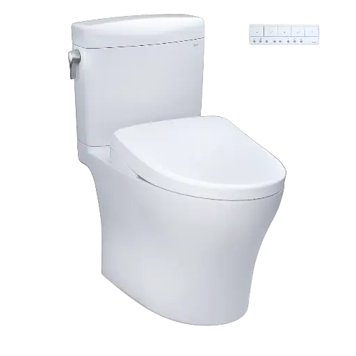 [TOTO-MW4364726CEMFGNA#01] TOTO MW4364726CEMFGNA#01 Aquia IV Cube With Washlet S7 Two Piece Toilet Cotton