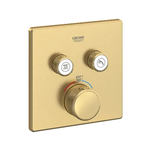 [GRO-29141GN0] Grohe 29141GN0 Grohtherm Dual Function Thermostatic Valve Trim Brushed Cool Sunrise