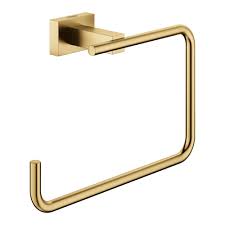 [GRO-40510GN1] Grohe 40510GN1 Essentials Cube 8" Towel Ring Brushed Cool Sunrise