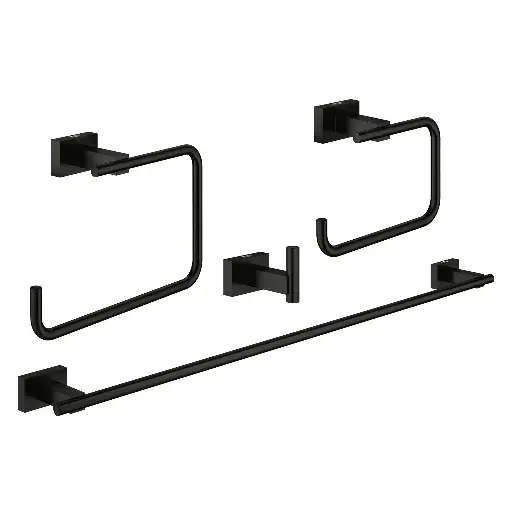 [GRO-407782431] Grohe 407782431 Essentials Cube 4-In-1 Accessory Set Matte Black