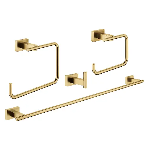 [GRO-40778GN1] Grohe 40778GN1 Essentials Cube 4-In-1 Accessory Set Brushed Cool Sunrise