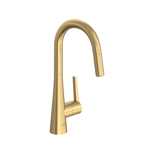 [GRO-32226GN3] Grohe 32226GN3 Zedra Dual Spray Pull-Down Kitchen Faucet Brushed Cool Sunrise