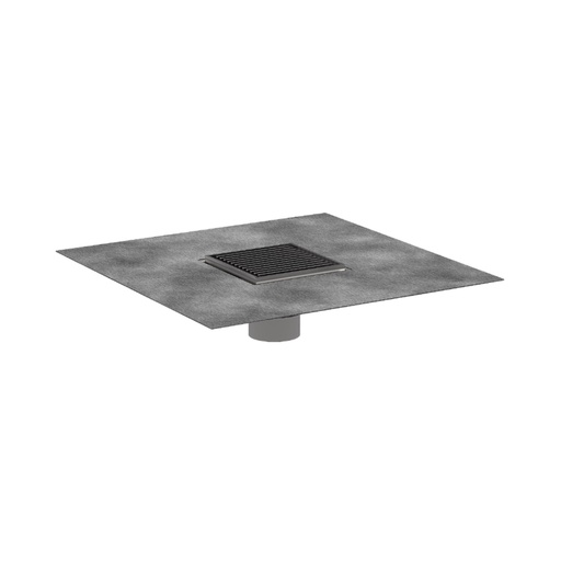 [HAN-56132801] Hansgrohe 56132801 Raindrain Brilliance Point Drain Set 4"X 4" Trim Brushed Stainless Steel