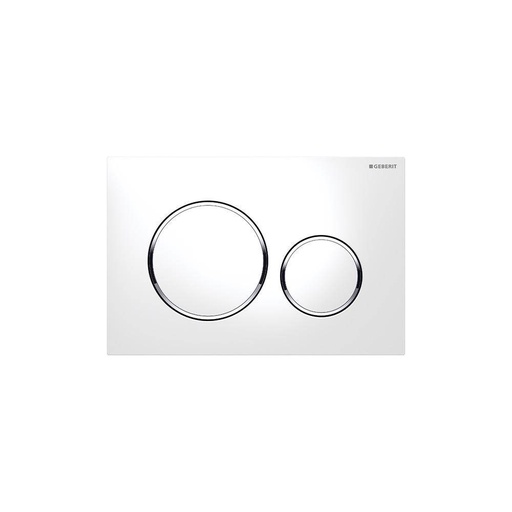 [GEB-115.882.KJ.1] Geberit 115882 Sigma 20 Dual Flush Plate White With Polished Chrome Accent
