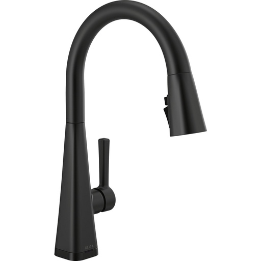 [DEL-19802TZ-BL-DST] Delta 19802TZ-BL-DST Lenta Single Handle Kitchen Faucet Matte Black