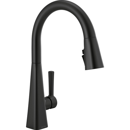 [DEL-19802Z-BL-DST] Delta 19802Z-BL-DST Lenta Single Handle Kitchen Faucet Matte Black