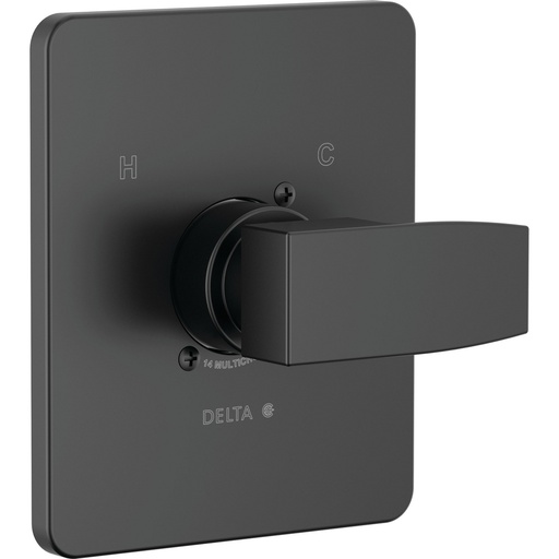[DEL-T14067-BL-PP] Delta T14067-BL-PP Modern Angular Valve Only Trim Matte Black