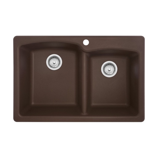 [FRA-EODB33229-1-CA] Franke EODB33229-1-CA Ellipse Granite Dual Mount Double Sink Mocha