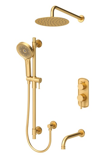 [TEN-ALYPB33-501115-BG] Tenzo ALYPB33-501115-BG Alyss T-Box Kit 3 Functions Pres Bal Brushed Gold Finish