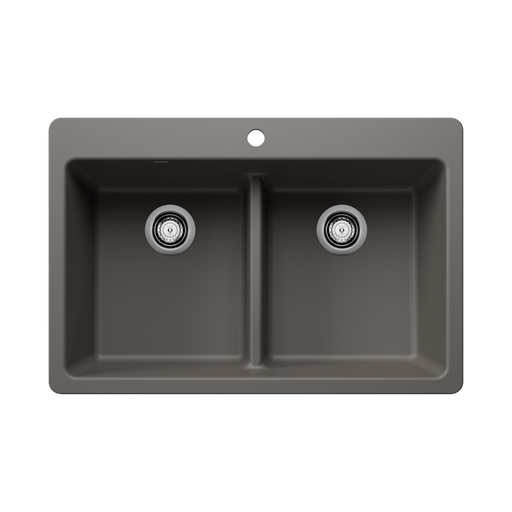 [BLA-403640] Blanco 403640 Liven 33 Equal Double Low Divide Sink Volcano Gray