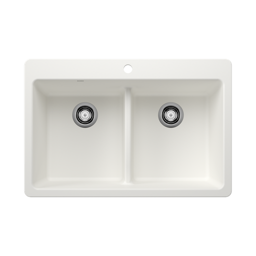 [BLA-403637] Blanco 403637 Liven 33 Equal Double Low Divide Sink White