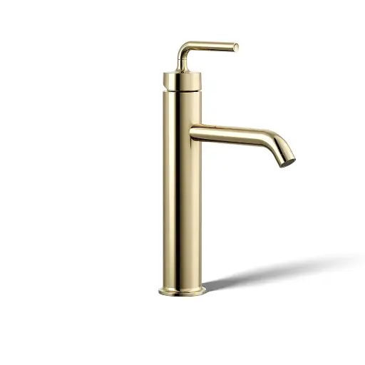 [KOH-14404-4A-AF] Kohler 14404-4A-AF Purist Tall Single Handle Bathroom Sink Faucet Vibrant French Gold