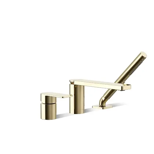 [KOH-23488-4-AF] Kohler 23488-4-AF Parallel Deck-Mount Bath Faucet With Handshower Vibrant French Gold