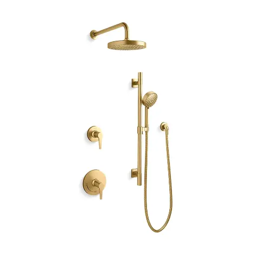 [KOH-26914-G-2MB] Kohler 26914-G-2MB Awaken Shower Kit 1.75 GPM Vibrant Brushed Modern Brass