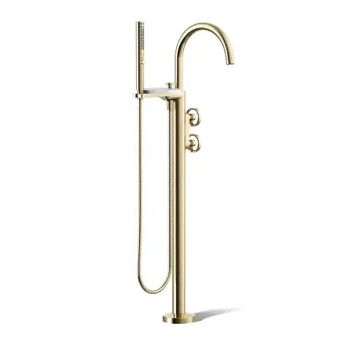 [KOH-T77984-9-AF] Kohler T77984-9-AF Components Freestanding Bath Faucet Industrial Handles Vibrant French Gold