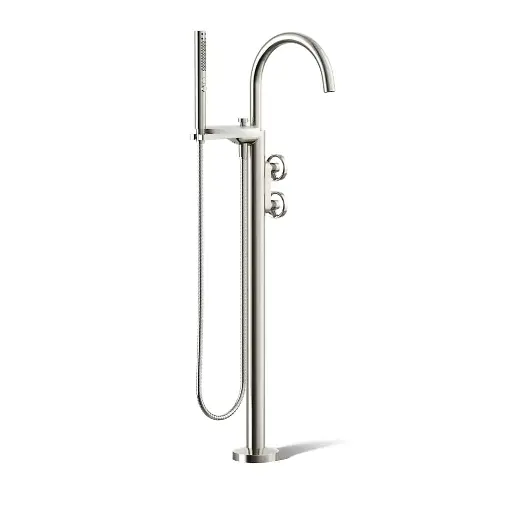 [KOH-T77984-9-SN] Kohler T77984-9-SN Components Freestanding Bath Faucet Industrial Handles Vibrant Polished Nickel
