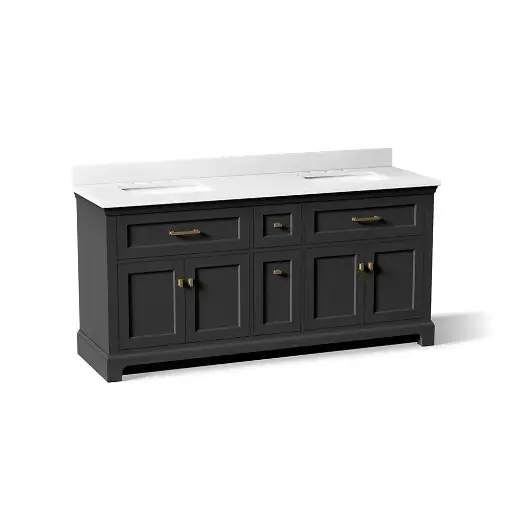 [KOH-29264-BD1-DWG] Kohler 29264-BD1-DWG Charlemont 72" Vanity With Sinks And Quartz Top Ferrous Grey