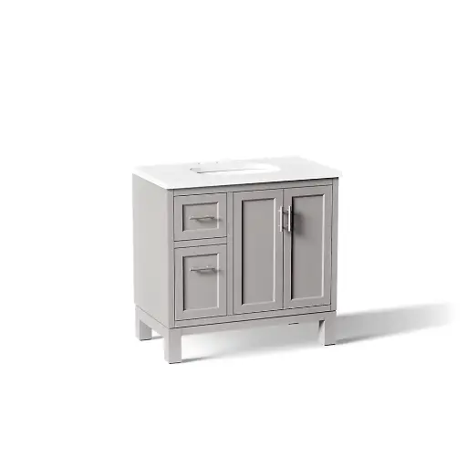 [KOH-31244-ASB-1WT] Kohler 31244-ASB-1WT Quo 36" Bathroom Vanity Cabinet With Sink Mohair Grey